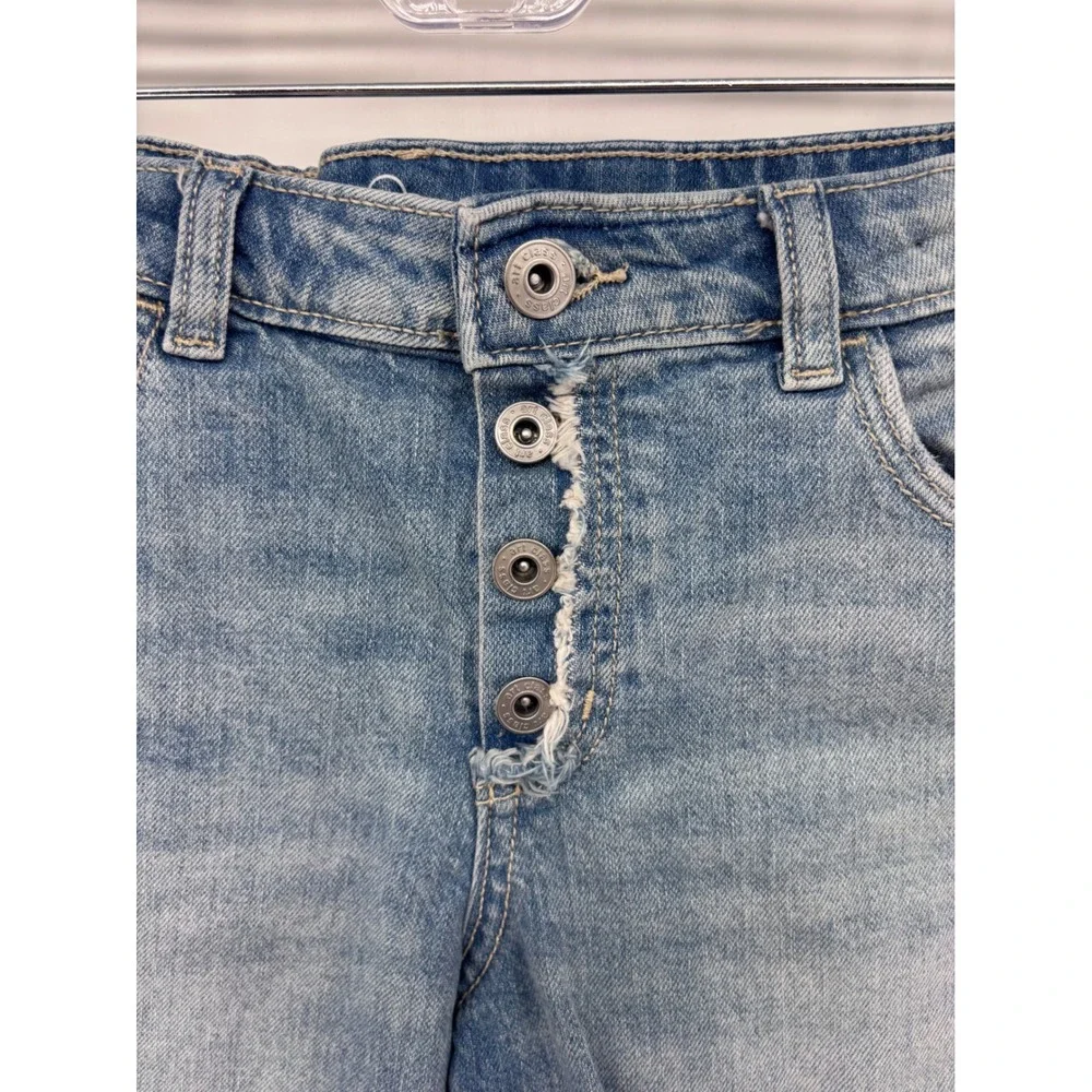 Art Class Girls Blue Denim Shorts Button‎ Fly Distressed Casual Size M(8)